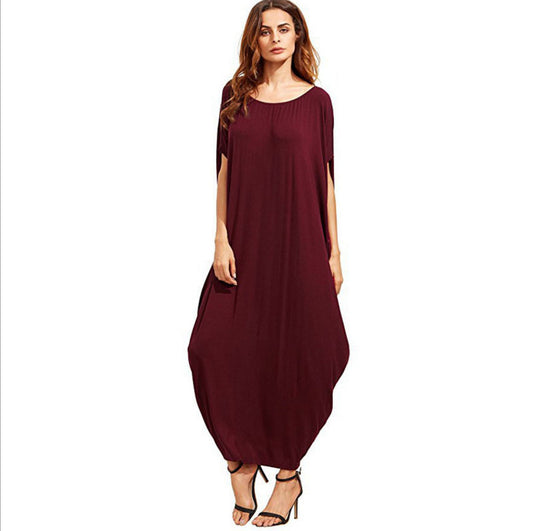 Loose Dress Cross-border Explosion Solid Color Pleated Long Skirt