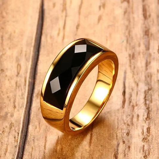 Black Carnelian Stone Ring